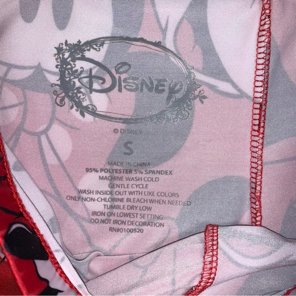 🆕 Disney Mickey Minnie Mouse Red Leggings Women’s Small Pattern Cartoon Pull On - Picture 5 of 7